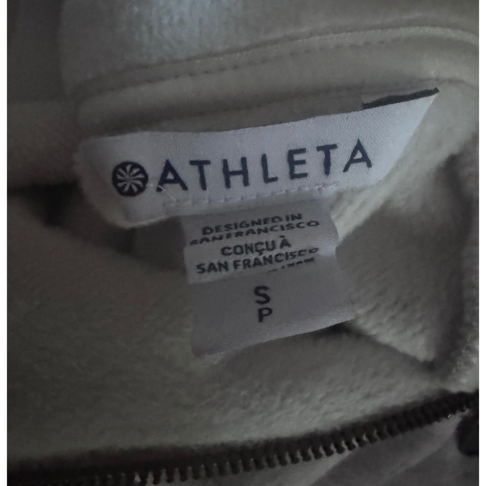 Athleta Cybele Asymmetric Zip Tunic Sweatshirt Heather Gray SmallP Thumbholes - Picture 7 of 7